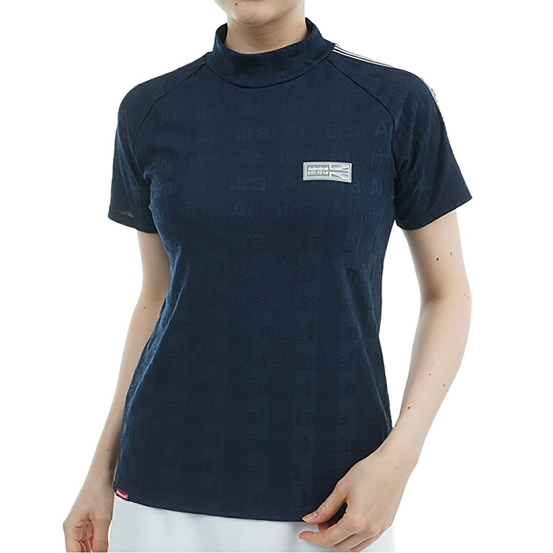 アドミラル ゴルフ Admiral GOLF レディース レディース ストライプジャガード モックネックシャツ ADLA503 詳細1