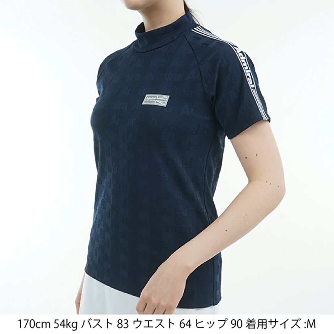 アドミラル ゴルフ Admiral GOLF レディース レディース ストライプジャガード モックネックシャツ ADLA503 詳細5