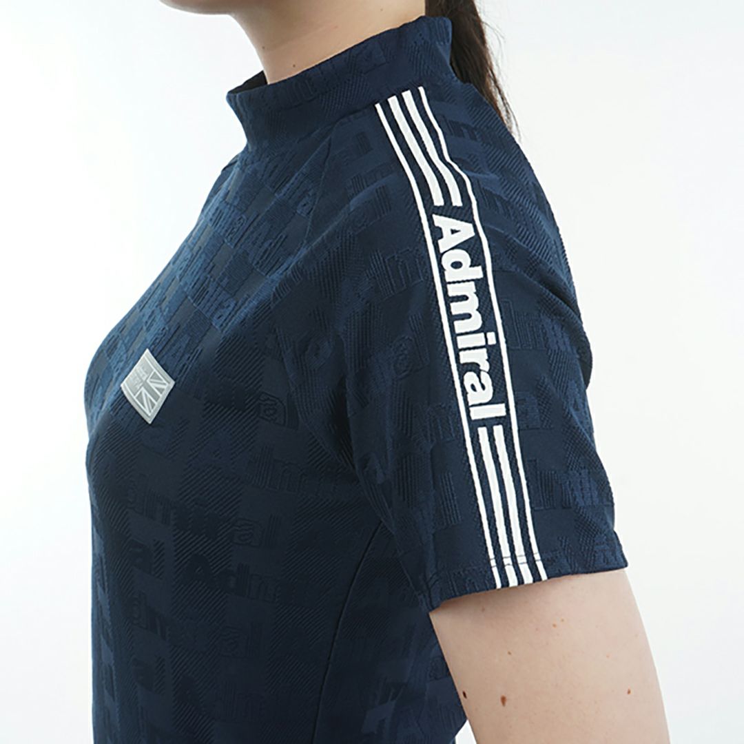 アドミラル ゴルフ Admiral GOLF レディース レディース ストライプジャガード モックネックシャツ ADLA503 詳細16