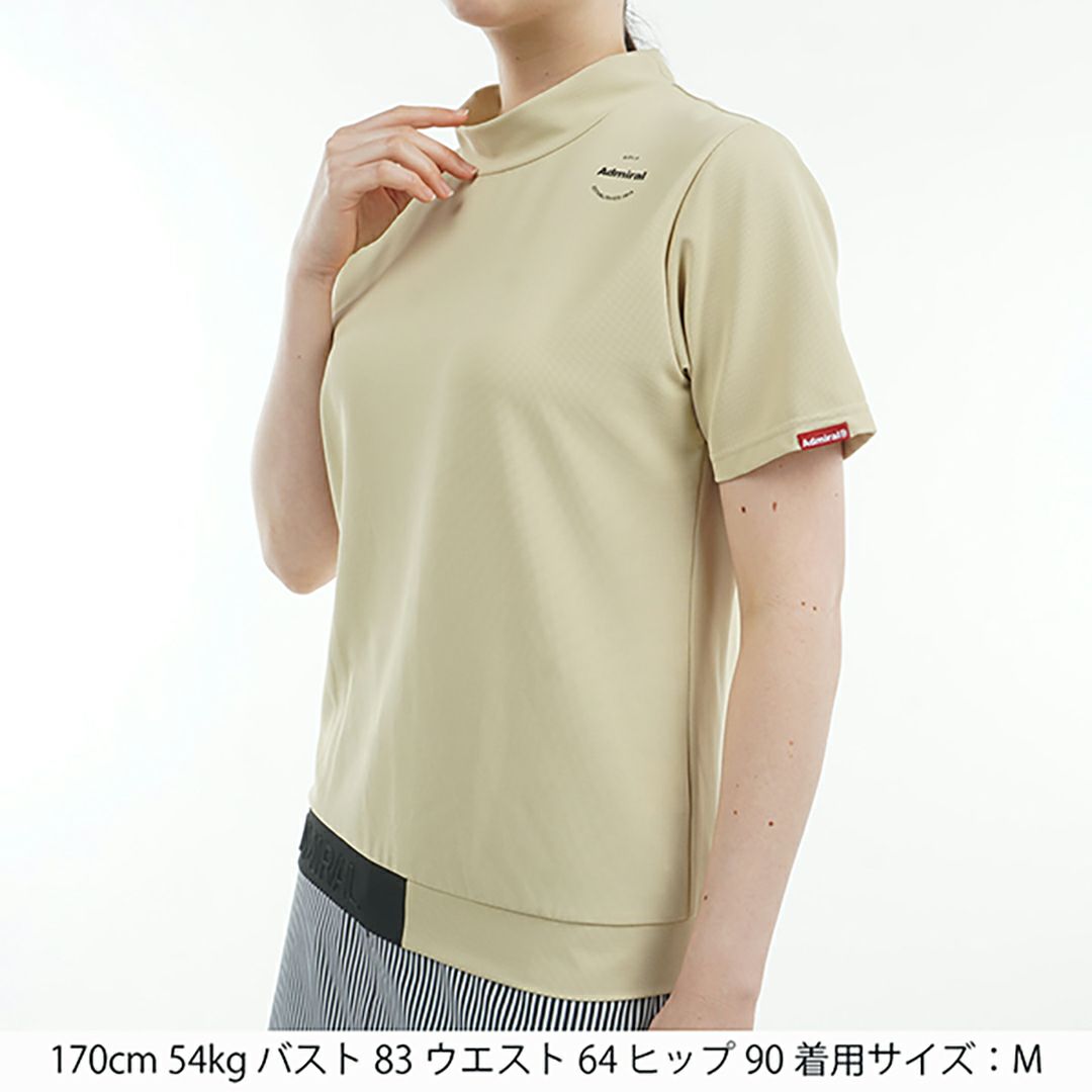 アドミラル ゴルフ Admiral GOLF レディース レディース ミニワッフル エンボスロゴ モックシャツ ADLA506 詳細8