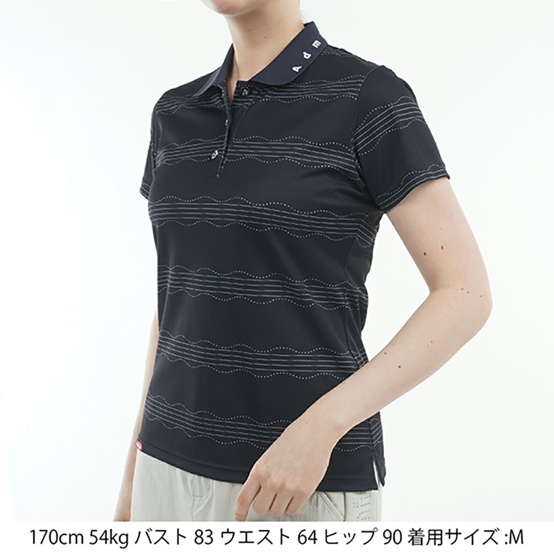 アドミラル ゴルフ Admiral GOLF レディース レディース スパッシー ウェーブストライプ ポロシャツ ADLA517 詳細4
