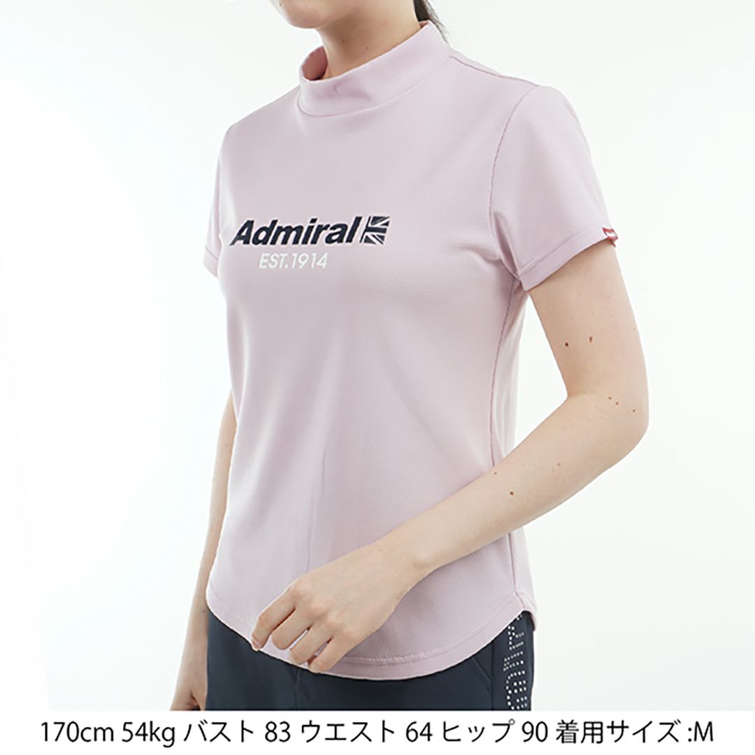 アドミラル ゴルフ Admiral GOLF レディース レディース カラタッチ ロゴプリントモックシャツ ADLA518 詳細15