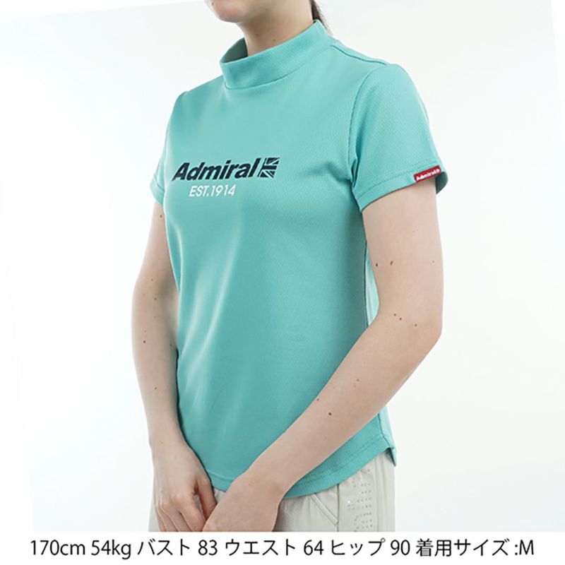 アドミラル ゴルフ Admiral GOLF レディース レディース カラタッチ ロゴプリントモックシャツ ADLA518 詳細18