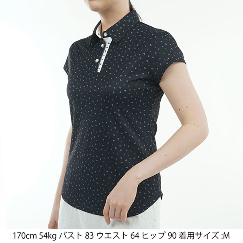 アドミラル ゴルフ Admiral GOLF レディース レディース ダンシングロゴ キャップスリーブポロシャツ ADLA524 詳細8