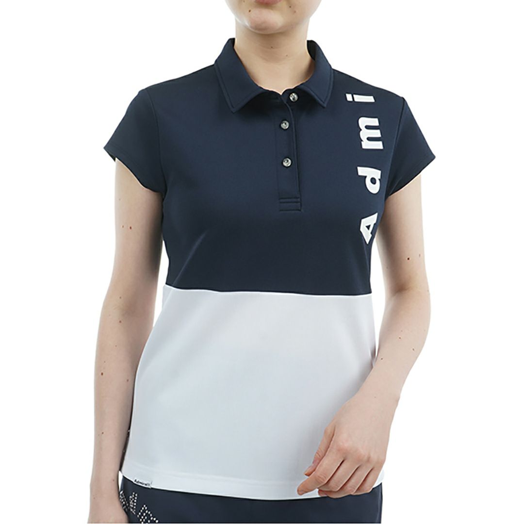 アドミラル ゴルフ Admiral GOLF レディース レディース カノコブロッキング キャップスリーブポロシャツ ADLA528 詳細2