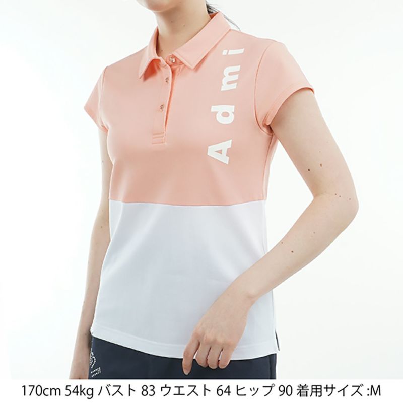 アドミラル ゴルフ Admiral GOLF レディース レディース カノコブロッキング キャップスリーブポロシャツ ADLA528 詳細4