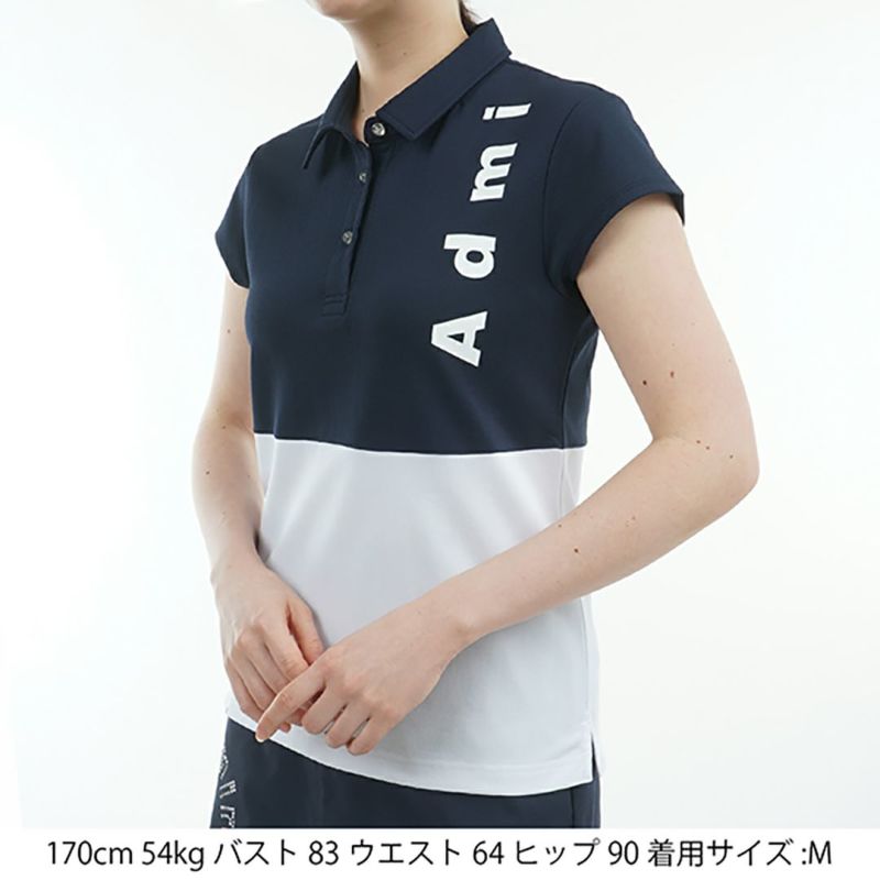 アドミラル ゴルフ Admiral GOLF レディース レディース カノコブロッキング キャップスリーブポロシャツ ADLA528 詳細6