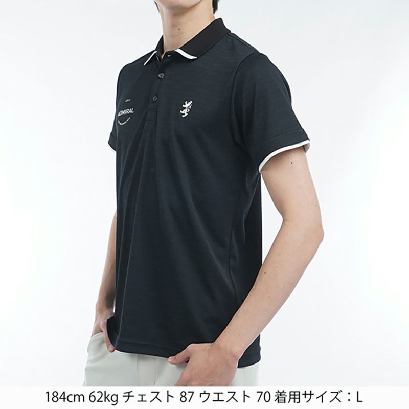 ADMIRAL アドミラルゴルフ　LL ロゴジャカード ポロシャツ　ブラック 30％OFF】[アドミラル ゴルフ]メンズ ロゴジャガード ポロシャツ