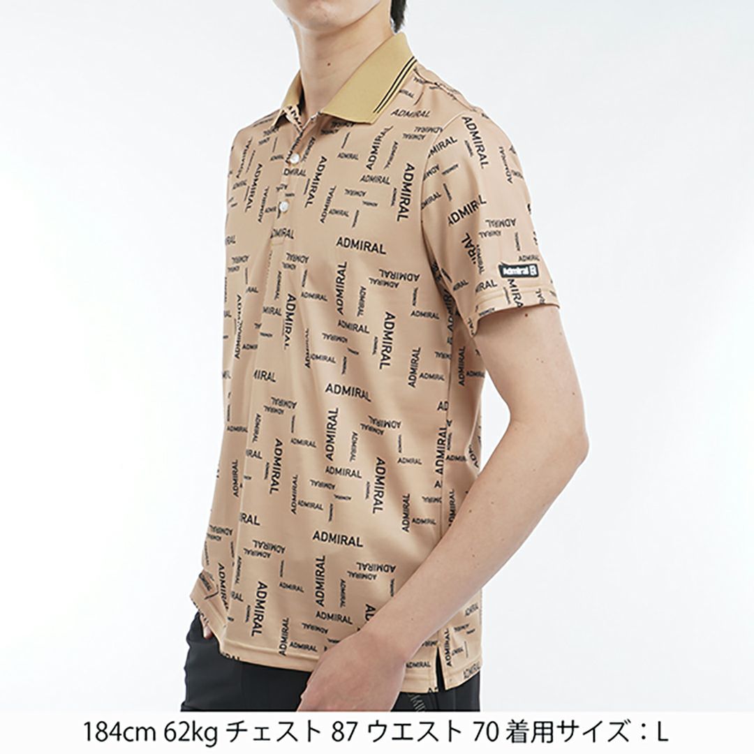 アドミラル ゴルフ Admiral GOLF メンズ メンズ モザイクロゴ プリントポロシャツ ADMA514 詳細5