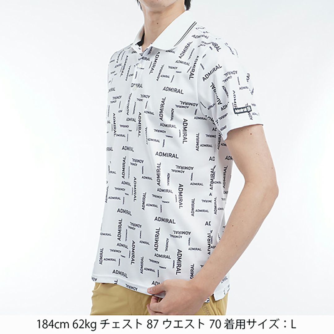 アドミラル ゴルフ Admiral GOLF メンズ メンズ モザイクロゴ プリントポロシャツ ADMA514 詳細7