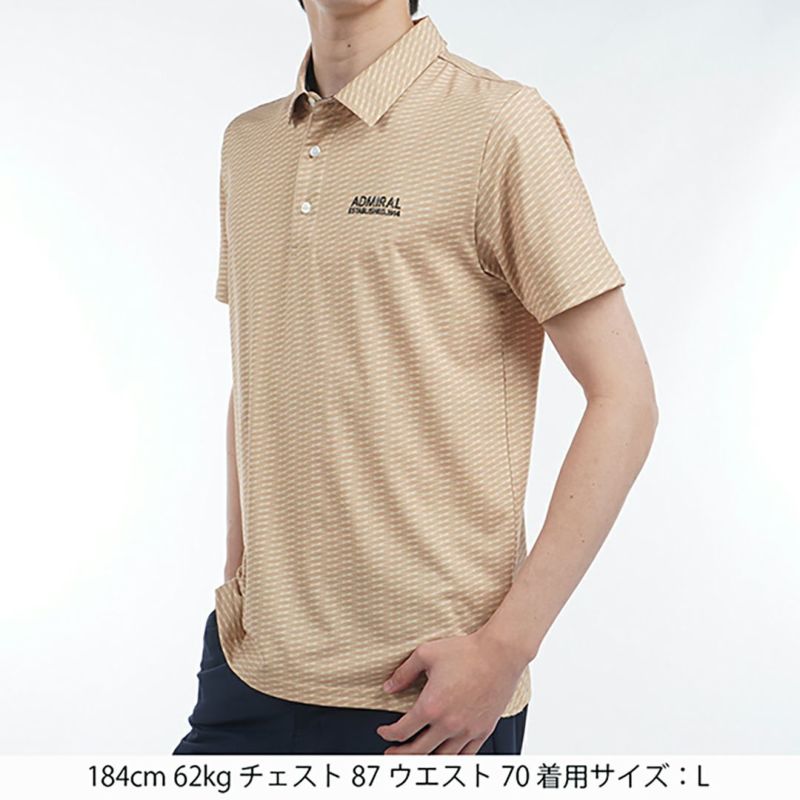 アドミラル ゴルフ Admiral GOLF メンズ メンズ 小紋柄 プリントシャツ ADMA515 詳細5