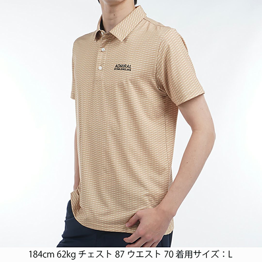 アドミラル ゴルフ Admiral GOLF メンズ メンズ 小紋柄 プリントシャツ ADMA515 詳細5