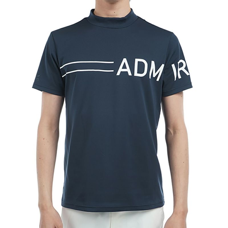 中古 メンズ アドミラルゴルフ Admiral Golf 半袖シャツ M 紺