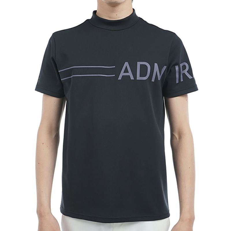 ☆【新品タグ付き】Admiral メンズシャツ ネイビー　モックネック　LL 30％OFF】[アドミラル ゴルフ]メンズ カラタッチ ビッグロゴ
