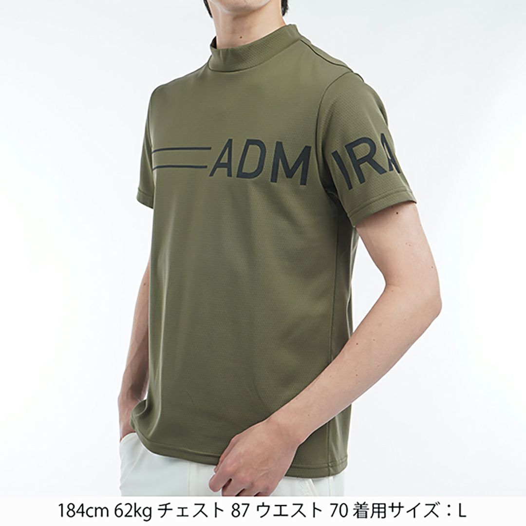 アドミラル ゴルフ Admiral GOLF メンズ メンズ カラタッチ ビッグロゴモックネックシャツ ADMA518 詳細12