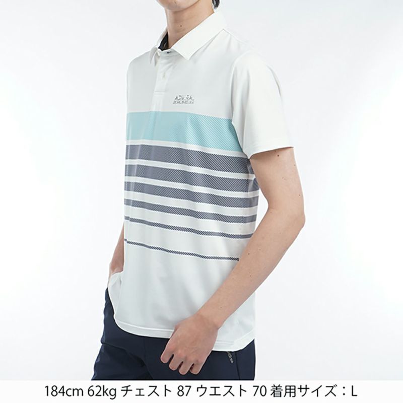 アドミラル ゴルフ Admiral GOLF メンズ メンズ グラデーションボーダー プリントシャツ ADMA519 詳細6