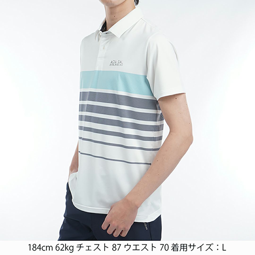 アドミラル ゴルフ Admiral GOLF メンズ メンズ グラデーションボーダー プリントシャツ ADMA519 詳細6