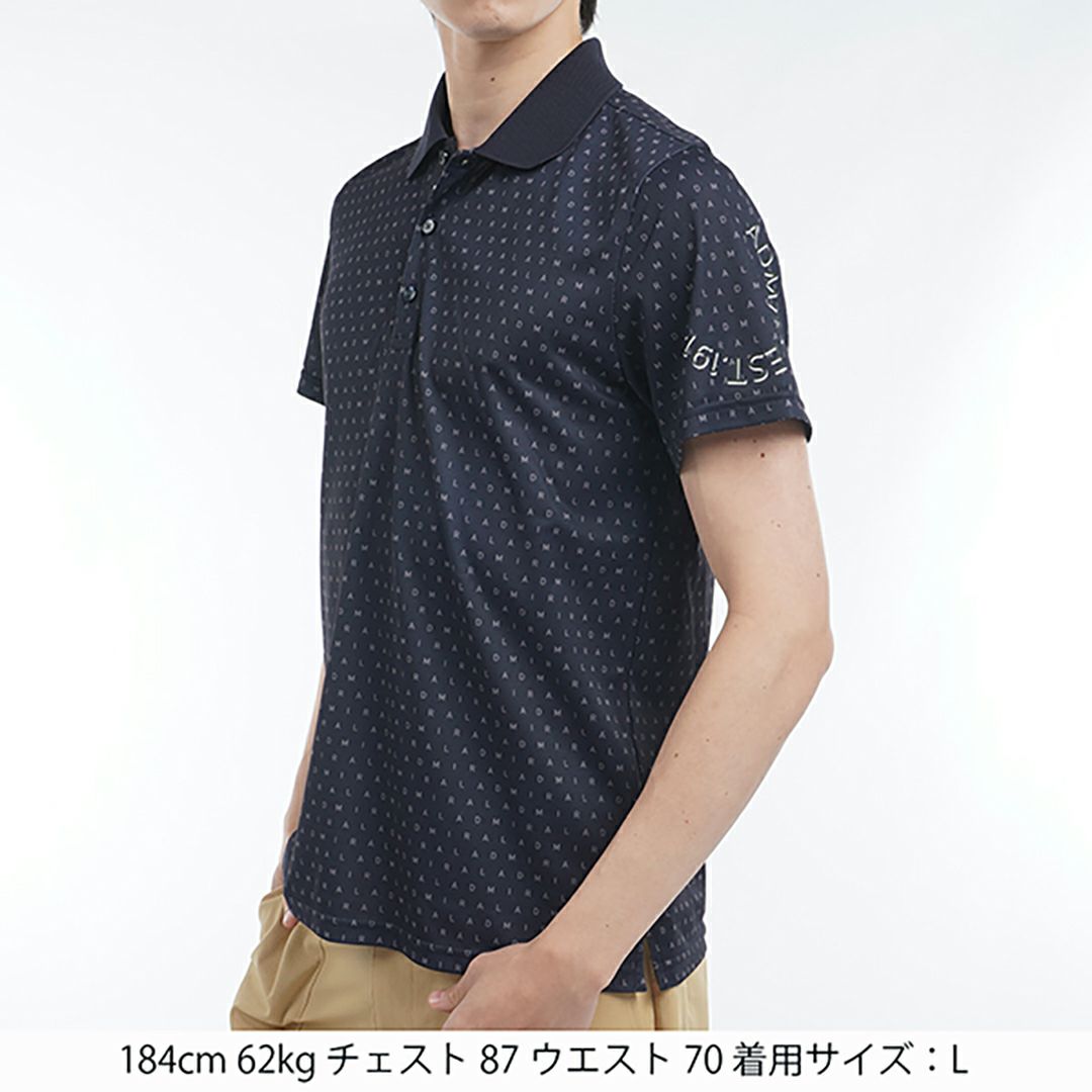 アドミラル ゴルフ Admiral GOLF メンズ メンズ モノグラムプリント スパッシーポロシャツ ADMA526 詳細4