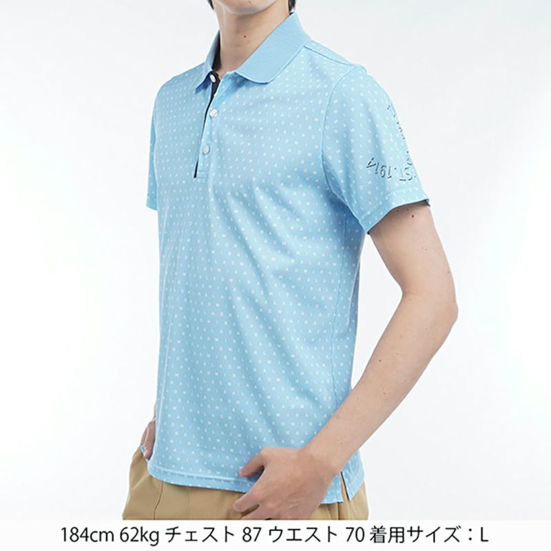 アドミラル ゴルフ Admiral GOLF メンズ メンズ モノグラムプリント スパッシーポロシャツ ADMA526 詳細8