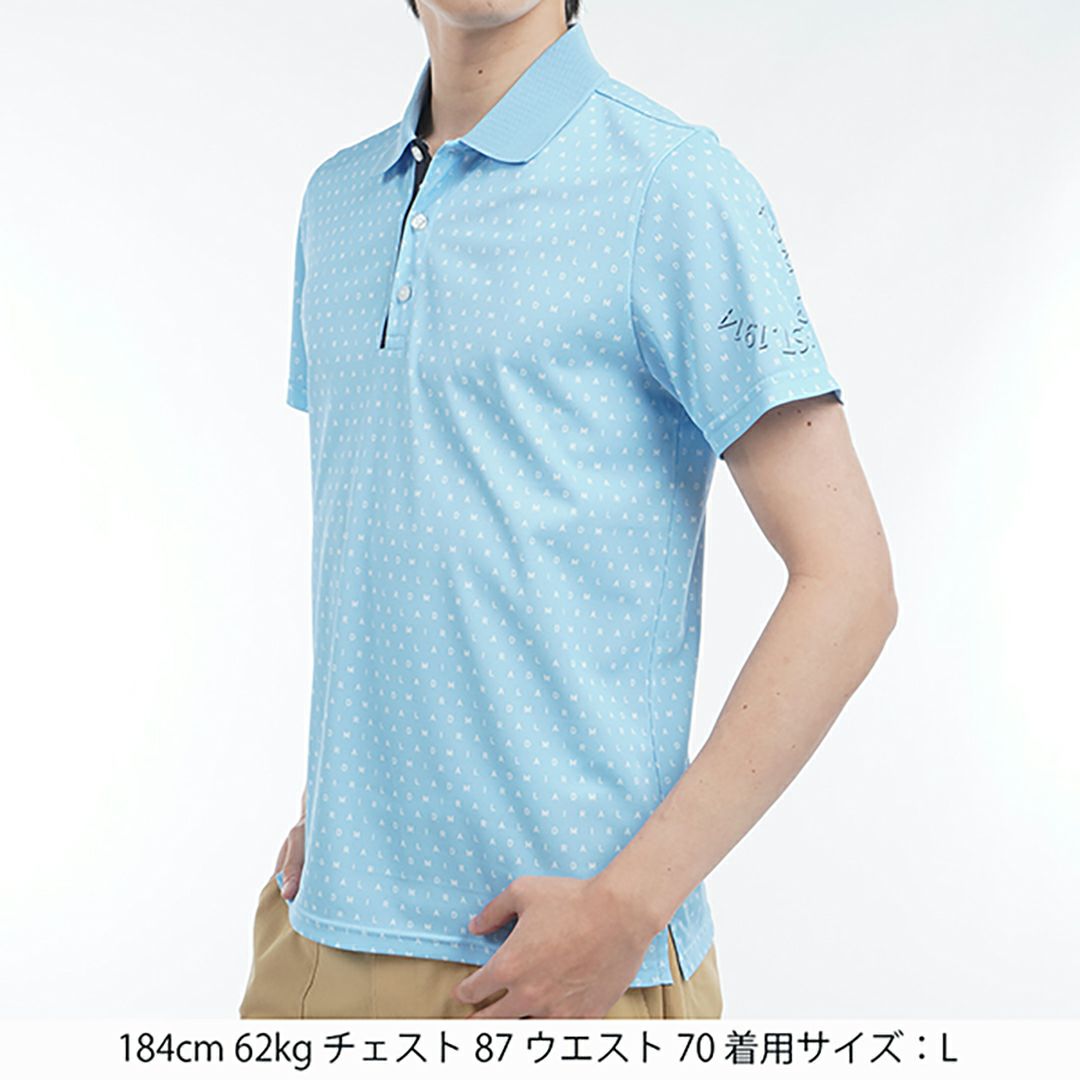 アドミラル ゴルフ Admiral GOLF メンズ メンズ モノグラムプリント スパッシーポロシャツ ADMA526 詳細8