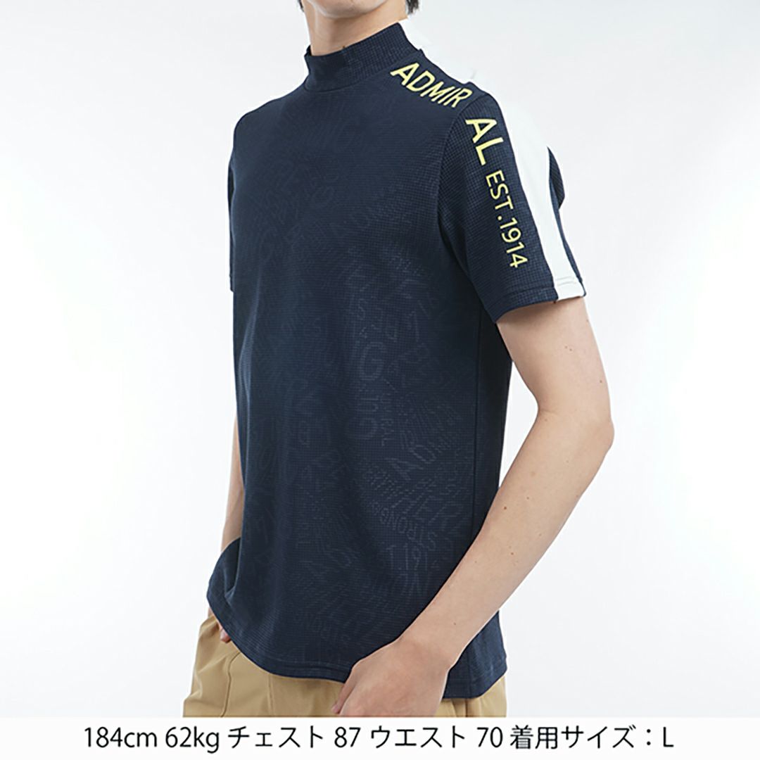 アドミラル ゴルフ Admiral GOLF メンズ メンズ 接触冷感 ジオメタリックロゴ モックネックシャツ ADMA527 詳細11