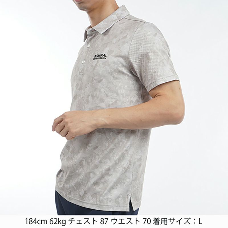 アドミラル ゴルフ Admiral GOLF メンズ メンズ ローラー カモフラージュプリントシャツ ADMA538 詳細9
