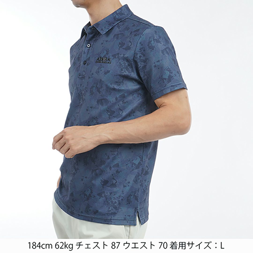 アドミラル ゴルフ Admiral GOLF メンズ メンズ ローラー カモフラージュプリントシャツ ADMA538 詳細11