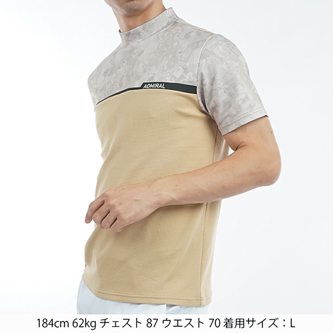 アドミラル ゴルフ Admiral GOLF メンズ メンズ ローラーカモフラージュプリント モックネックシャツ ADMA539 詳細11