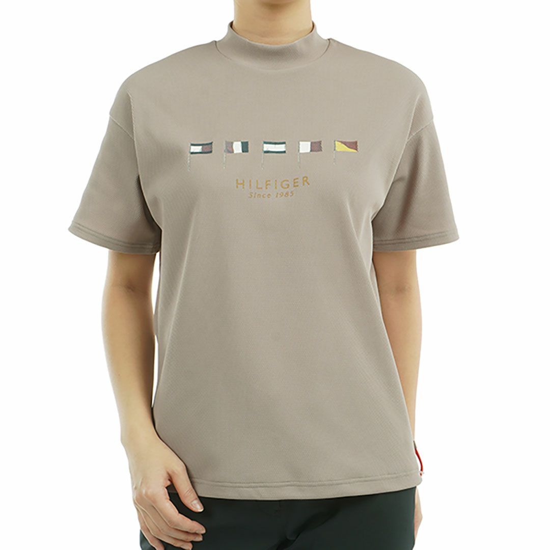 トミー ヒルフィガー ゴルフ Tommy Hilfiger Golf レディース レディース マルチフラッグ リラックス半袖モックネックシャツ THLA501 詳細1
