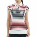 トミー ヒルフィガー ゴルフ Tommy Hilfiger Golf レディース レディース クレイジーボーダー フレンチスリーブシャツ THLA503 詳細1