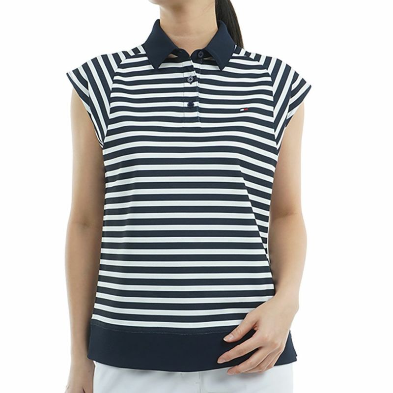 トミー ヒルフィガー ゴルフ Tommy Hilfiger Golf レディース レディース クレイジーボーダー フレンチスリーブシャツ THLA503 詳細3