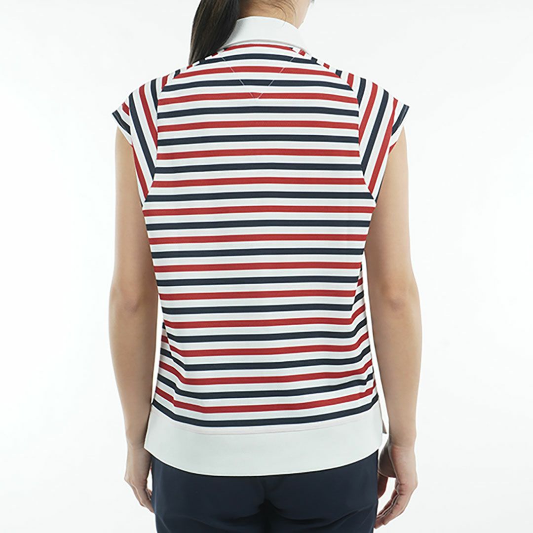 トミー ヒルフィガー ゴルフ Tommy Hilfiger Golf レディース レディース クレイジーボーダー フレンチスリーブシャツ THLA503 詳細6