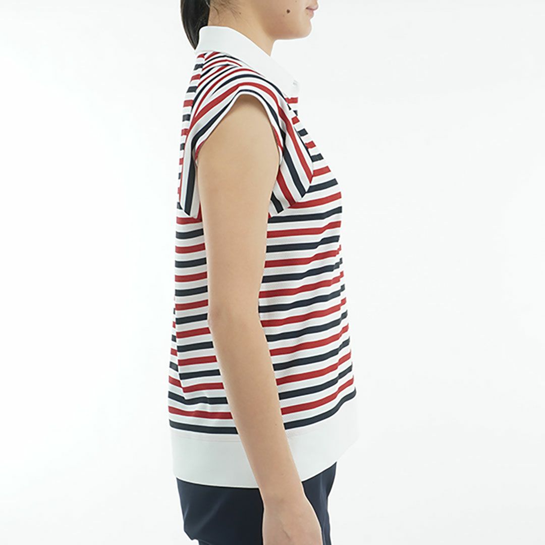 トミー ヒルフィガー ゴルフ Tommy Hilfiger Golf レディース レディース クレイジーボーダー フレンチスリーブシャツ THLA503 詳細7