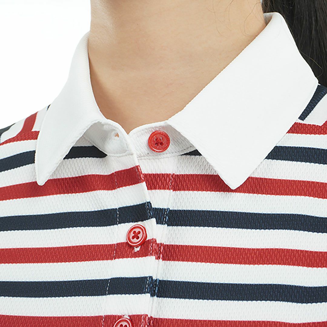 トミー ヒルフィガー ゴルフ Tommy Hilfiger Golf レディース レディース クレイジーボーダー フレンチスリーブシャツ THLA503 詳細10