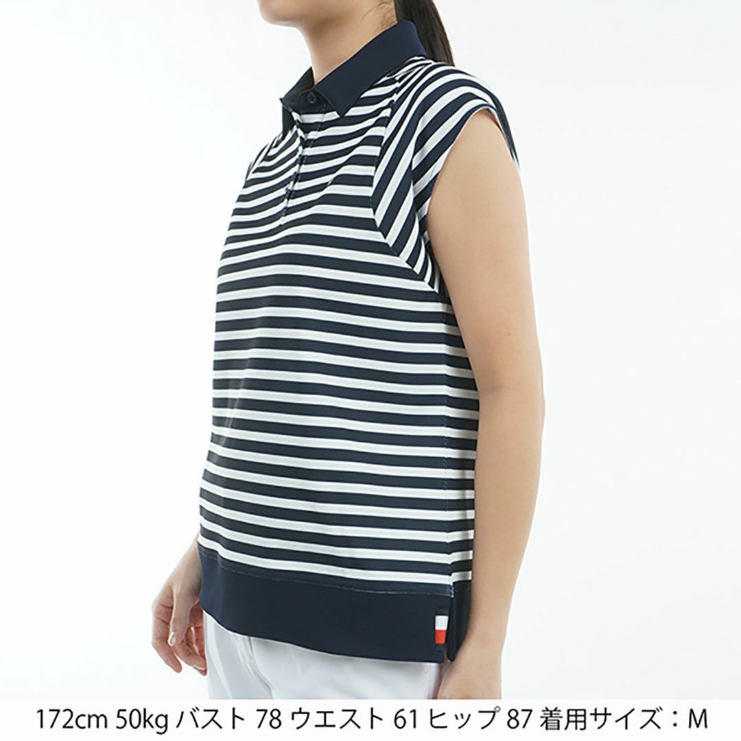 トミー ヒルフィガー ゴルフ Tommy Hilfiger Golf レディース レディース クレイジーボーダー フレンチスリーブシャツ THLA503 詳細15