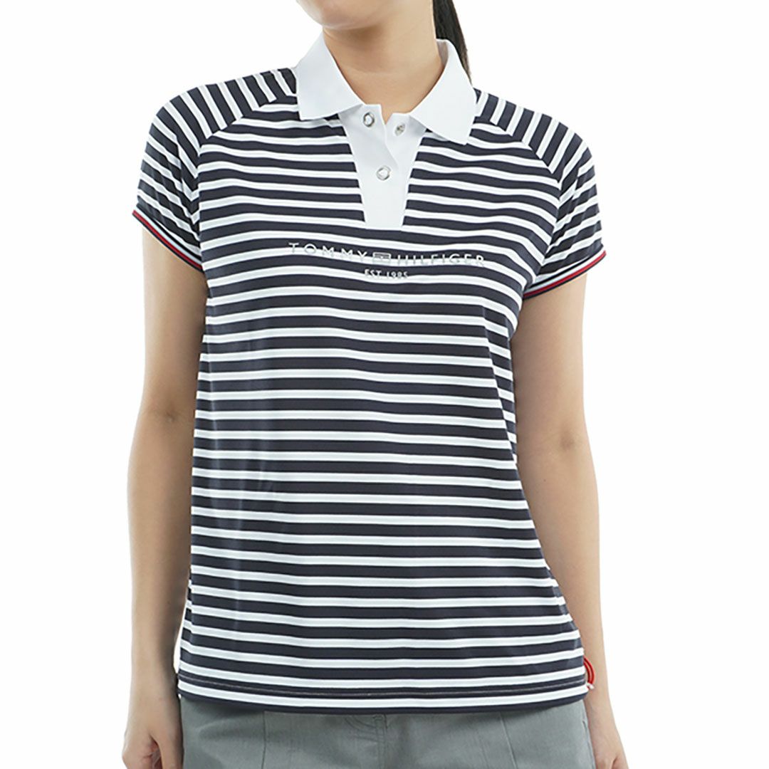 トミー ヒルフィガー ゴルフ Tommy Hilfiger Golf レディース レディース フロントロゴ フレンチスリーブポロシャツ THLA511 詳細1