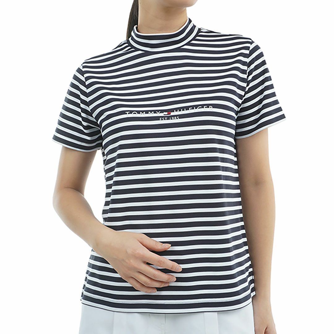 トミー ヒルフィガー ゴルフ Tommy Hilfiger Golf レディース レディース フロントロゴ 半袖モックネックシャツ THLA512 詳細6