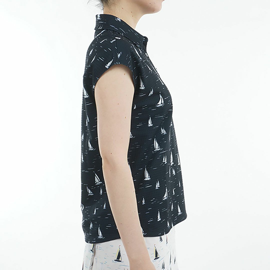 トミー ヒルフィガー ゴルフ Tommy Hilfiger Golf レディース レディース ヨットプリント フレンチスリーブシャツ THLA520 詳細6