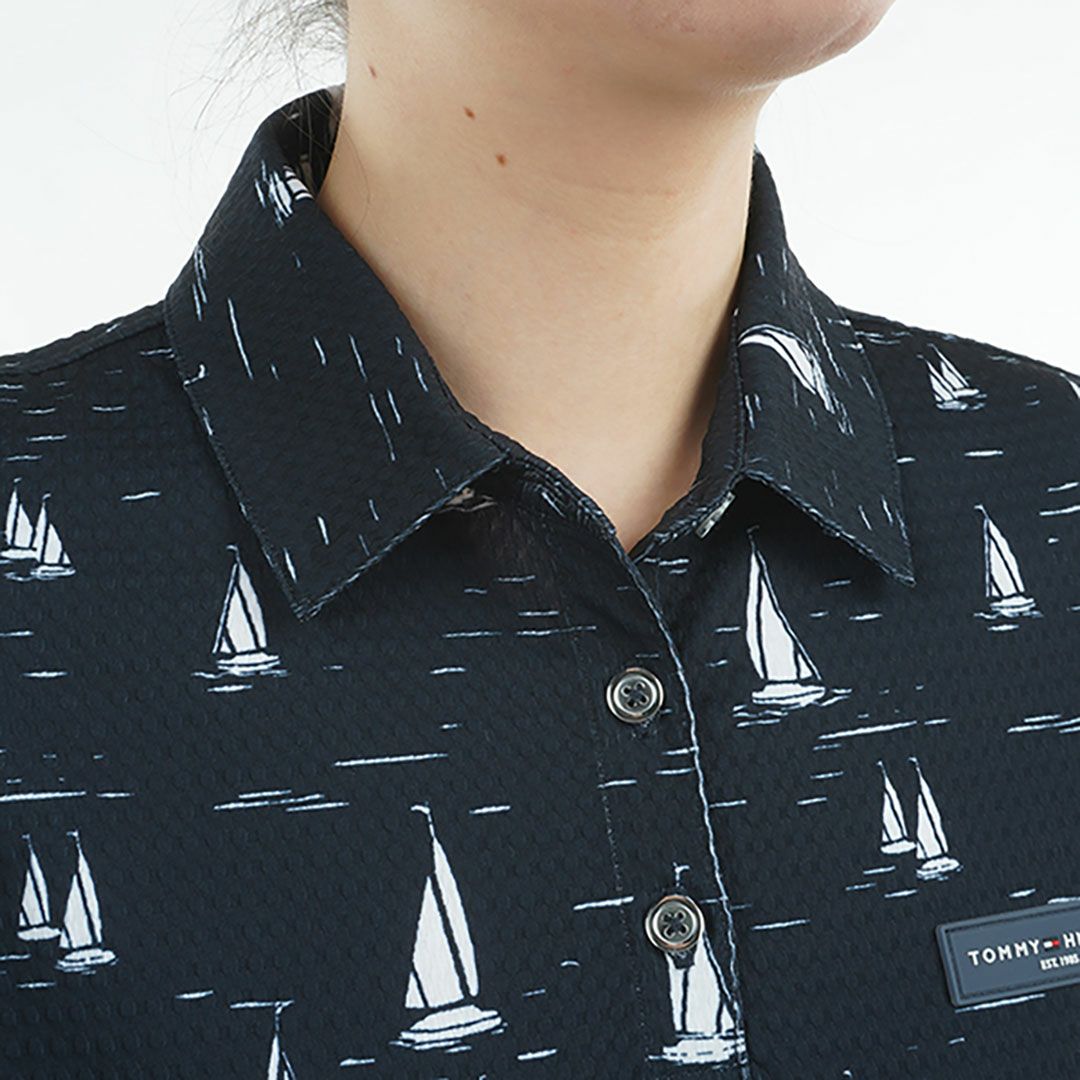 トミー ヒルフィガー ゴルフ Tommy Hilfiger Golf レディース レディース ヨットプリント フレンチスリーブシャツ THLA520 詳細10