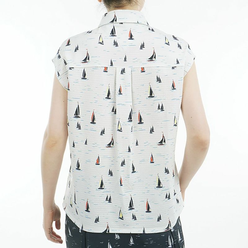 トミー ヒルフィガー ゴルフ Tommy Hilfiger Golf レディース レディース ヨットプリント フレンチスリーブシャツ THLA520 詳細13