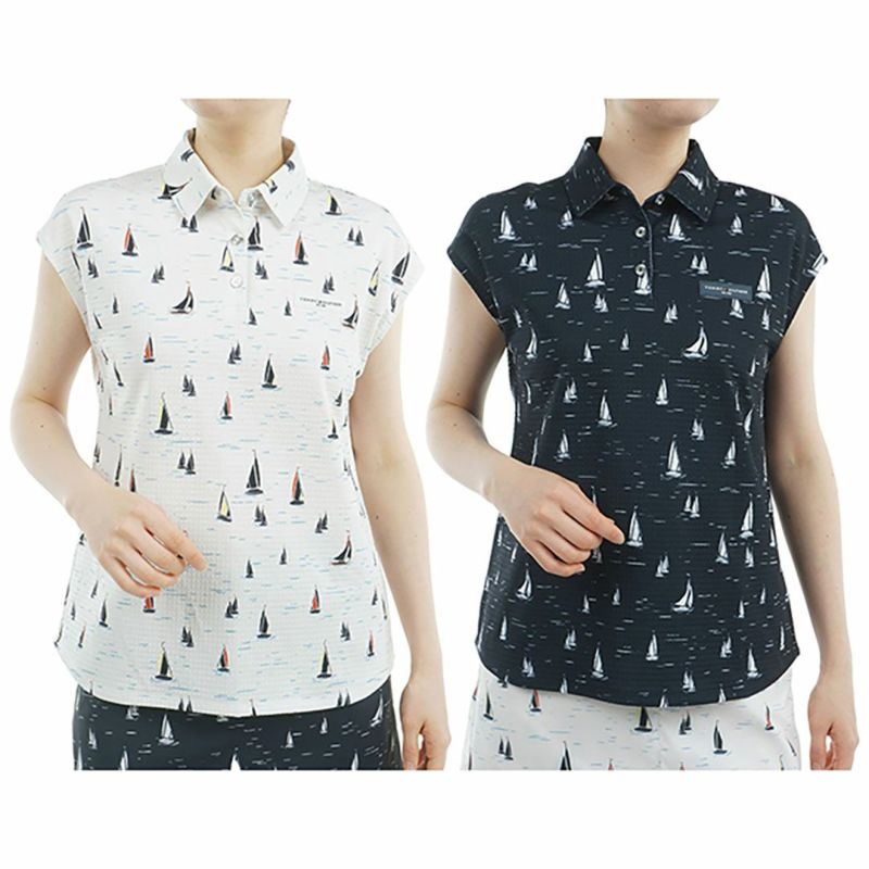 トミー ヒルフィガー ゴルフ Tommy Hilfiger Golf レディース レディース ヨットプリント フレンチスリーブシャツ THLA520 詳細14