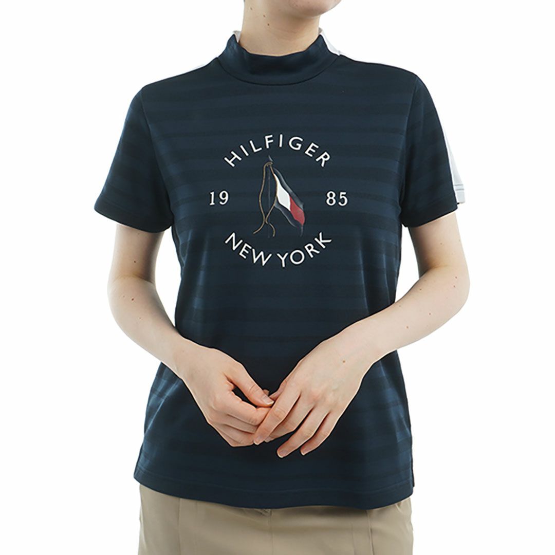 トミー ヒルフィガー ゴルフ Tommy Hilfiger Golf レディース レディース サークルロゴ 半袖モックネックシャツ THLA522 詳細3