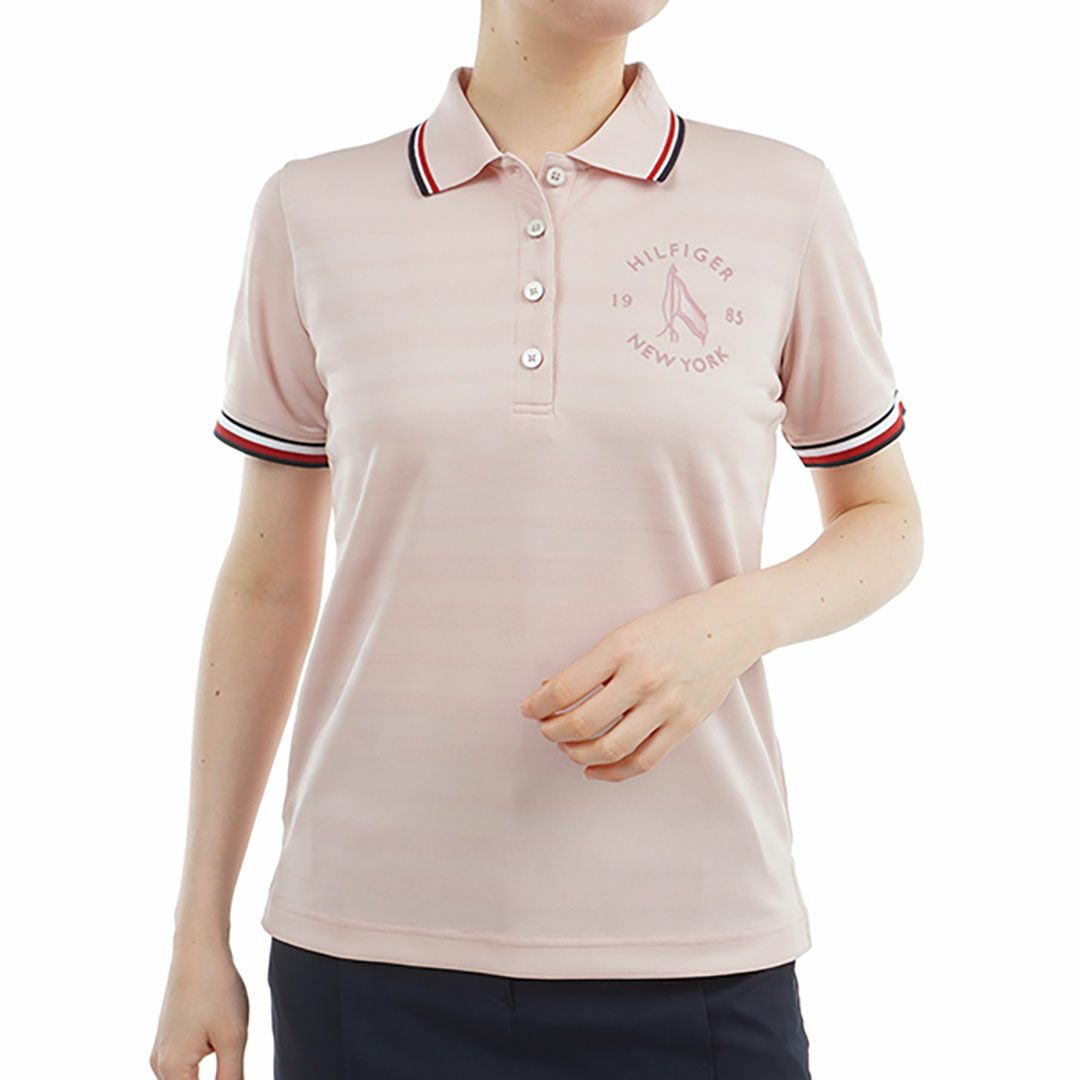 トミー ヒルフィガー ゴルフ Tommy Hilfiger Golf レディース レディース サークルロゴ ワンポイント半袖ポロシャツ THLA523 詳細4