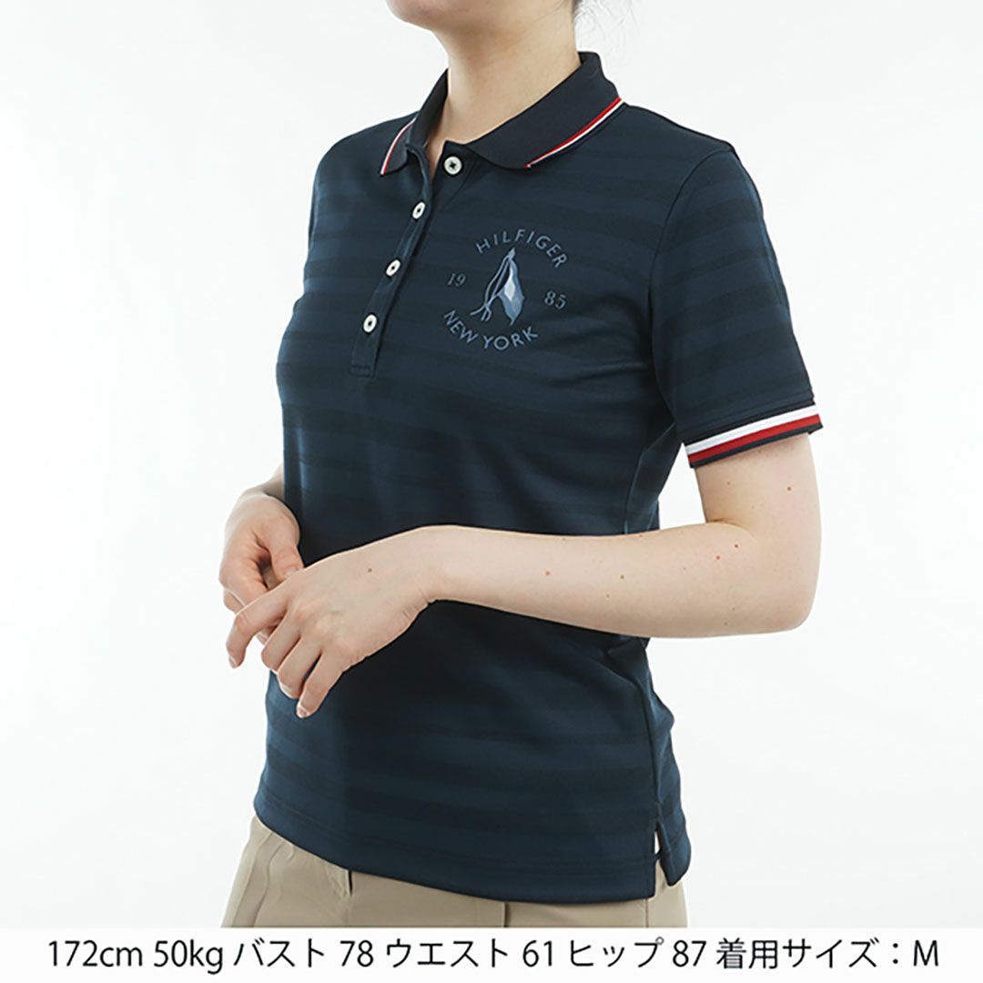 トミー ヒルフィガー ゴルフ Tommy Hilfiger Golf レディース レディース サークルロゴ ワンポイント半袖ポロシャツ THLA523 詳細5