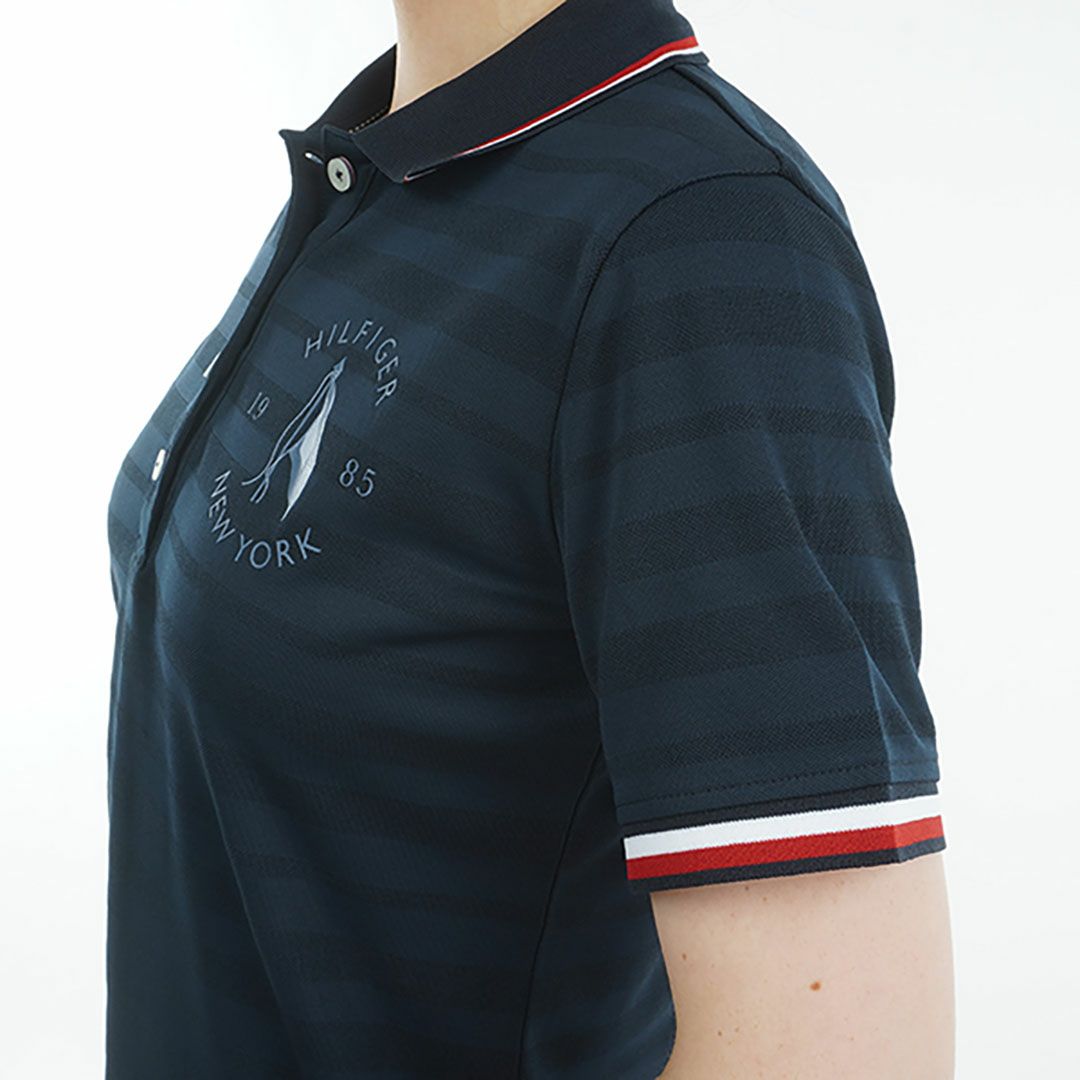 トミー ヒルフィガー ゴルフ Tommy Hilfiger Golf レディース レディース サークルロゴ ワンポイント半袖ポロシャツ THLA523 詳細10