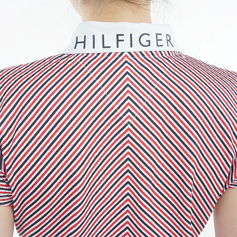 トミー ヒルフィガー ゴルフ Tommy Hilfiger Golf レディース レディース ストライプ キャップスリーブポロシャツ THLA524 詳細9