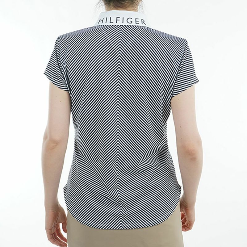 トミー ヒルフィガー ゴルフ Tommy Hilfiger Golf レディース レディース ストライプ キャップスリーブポロシャツ THLA524 詳細13