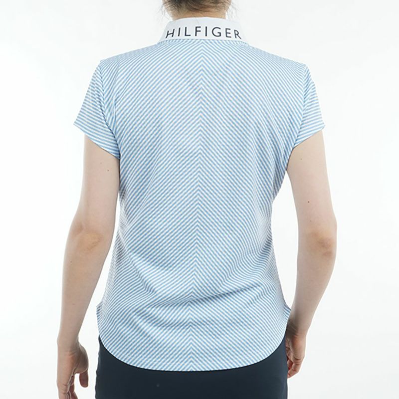 トミー ヒルフィガー ゴルフ Tommy Hilfiger Golf レディース レディース ストライプ キャップスリーブポロシャツ THLA524 詳細15
