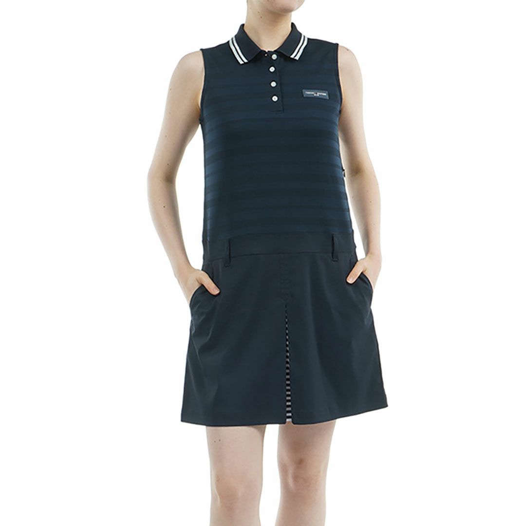 トミー ヒルフィガー ゴルフ Tommy Hilfiger Golf レディース レディース ノースリーブ コンビシャツワンピース THLA526 詳細1