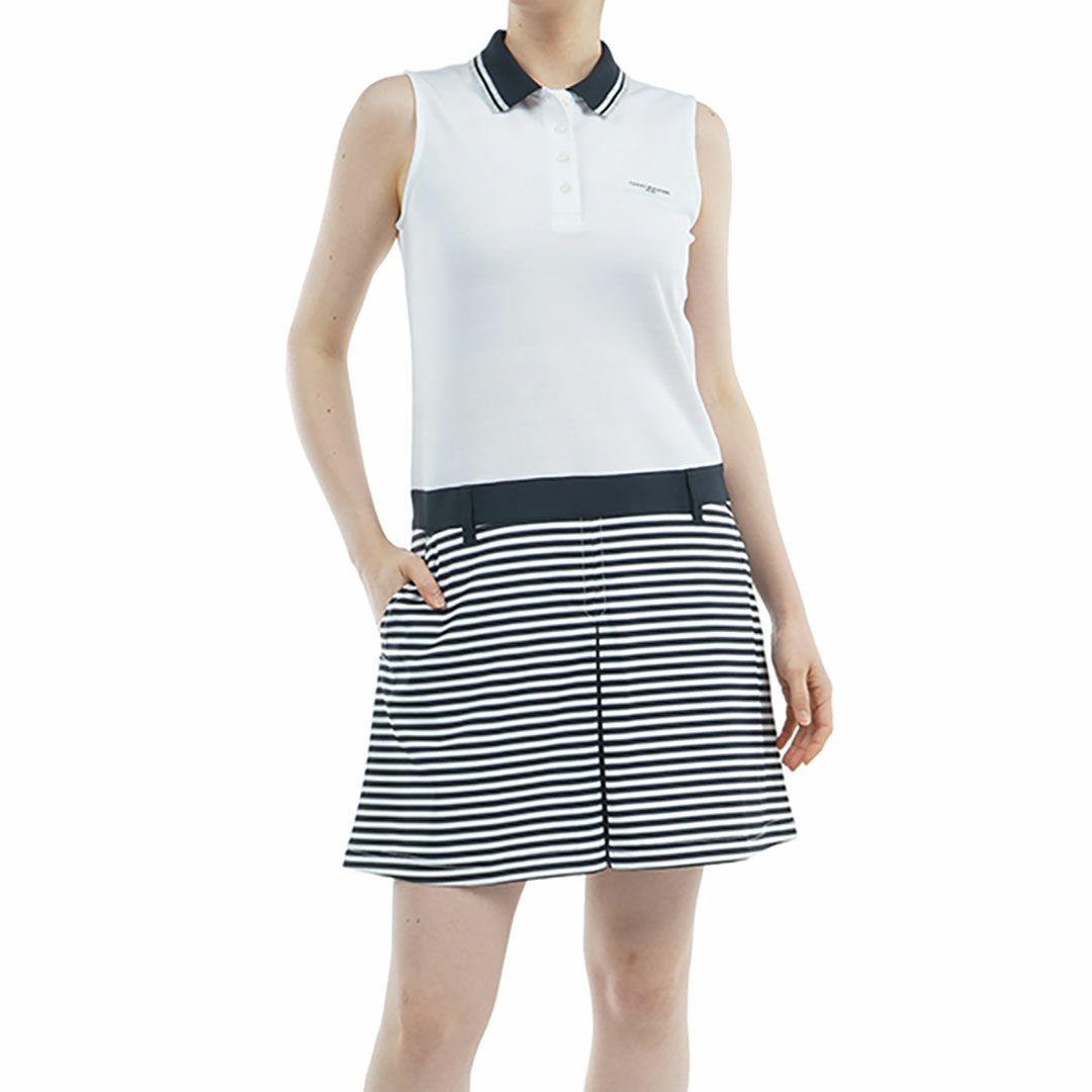トミー ヒルフィガー ゴルフ Tommy Hilfiger Golf レディース レディース ノースリーブ コンビシャツワンピース THLA526 詳細3